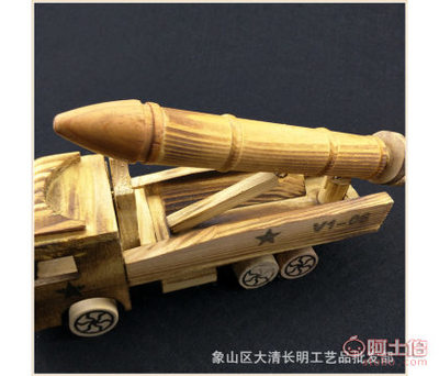 匠心木艺，筑梦航天——大清长明新款木质火箭模型玩具摆件